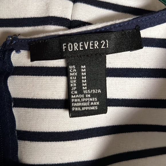 FOREVER 21 White and Blue Striped Sundress - Picture 4 of 4